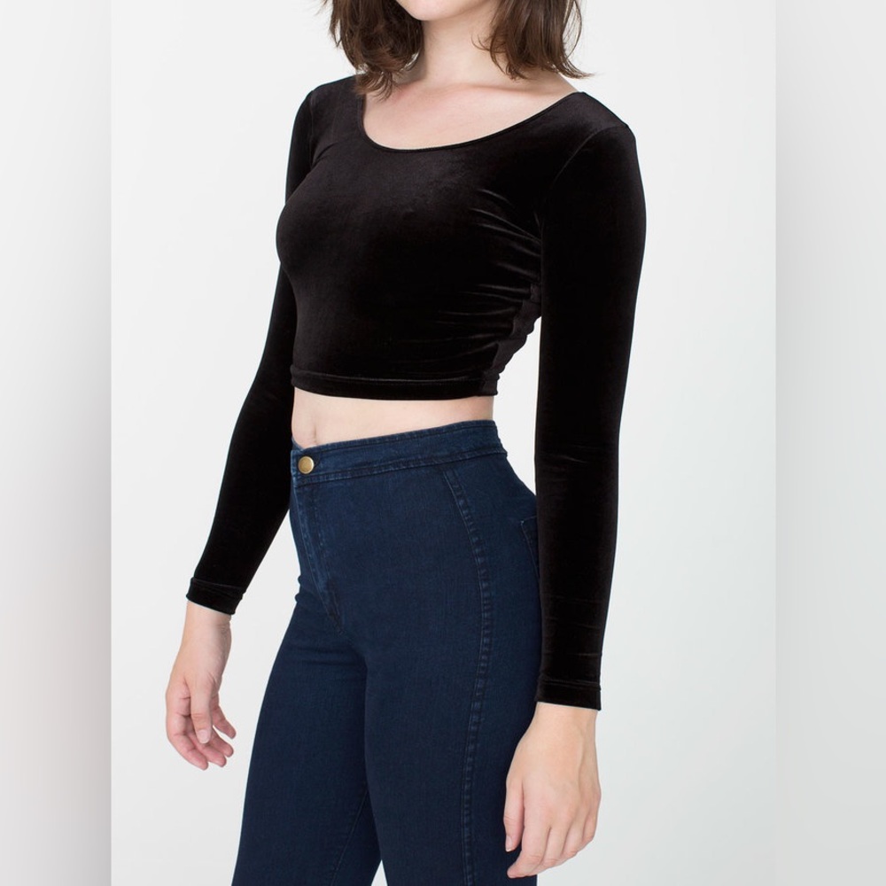 NWOT Vintage American Apparel Velvet Cropped Top
